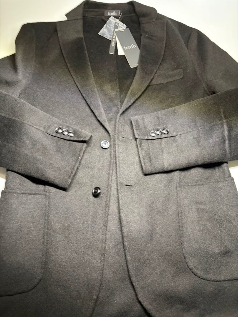 NEW - Truth By Republic Wool Blend Black Sport Coat Size Medium